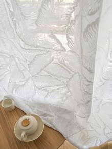 1 Peça Cortina Transparente Jacquard de Bolso para Haste Contemporânea para Janela da Sala de Estar
