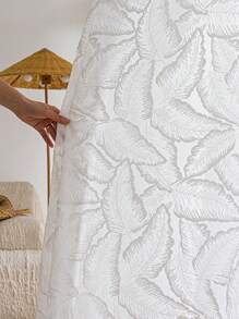 1 Peça Cortina Transparente Jacquard de Bolso para Haste Contemporânea para Janela da Sala de Estar