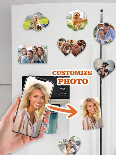 1pc Custom Photo Acrylic Refrigerator Sticker, Personalized Printing Of Any Design For Your Home Decor Photo Refrigerator Sticker, Suitable For Offices And Kitchens, Storage Cabinet Magnets , Ornamental Fashionable Home, Office, Custom, Personalized, Unique, Ideal Gifts For Him, For Anniversaries, For Valentine's Day, For Mother's Day, For Weddings, For Housewarming,Xmas Decoration,High-Quality
