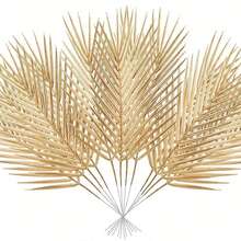 300/20/10/5/1pc, 17.32in Gold Artificial Palm Leaves, Tropical Plant Fake Flowers For DIY Filler, Birthday Decor, Fall Decor, Hawaiian/Jungle/Beach Theme Party, Wedding, Home Kitchen Table Decoration, Summer, Room Decoration Home Decor Christmas Decorations Christmas - Gold - View 1