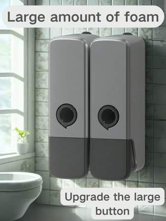 1 pièce Distributeur de savon liquide à pompe manuelle, convient pour le détergent à lessive, le shampooing, le gel douche, tête simple/double/triple, installation murale, bouteille vide rechargeabtle de 300 ml, pour la cuisine et la salle de bain, comprend seulement la bouteille (pas de liquide). Rentrée des classes