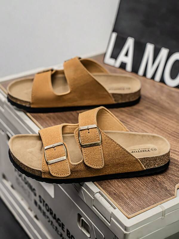 Nuevas sandalias de negocios versátiles y de alta calidad para hombre para el verano, tallas grandes, cómodas, con correa ajustable, uso al aire libre antideslizante y transpirable, chanclas casuales para playa, zapatos de pegamento en frío