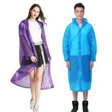 1 Pc Thickened Waterproof EVA Hiking Rain Coat, Multipurpose Unisex Transparent Rain Poncho For Hiking, Camping, Outdoor Activities