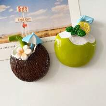 Coconut Print Fridge Magnets, Resin Decorative Magnets Suitable For Cute Ins-Style Bulletin Board, Fridge, Whiteboard, Memo Notes