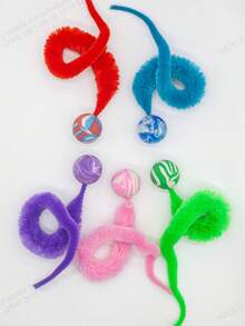 Elastic Ball Plush Caterpillar Shaped Cat Toy, Self-Playing Pet Toy