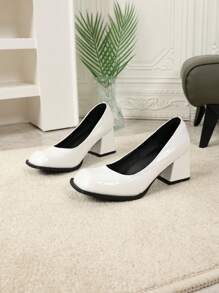 Chaussures vintage Babies pour femmes, nouveaux talons hauts style coréen de printemps, escarpins rétro à bout carré et talon épais, petite taille