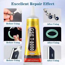 15/50/110ml T9000 透明珠宝胶水，带精密尖端，多用途防水强力粘合剂，适用于环氧树脂、DIY 珠宝工艺品、玻璃、宝石、金属、木材、手机、美甲