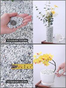100/300/500/800g Decorative Pebble White -0.3-3cm Various Sizes Of Natural Stone Decorative Stones, Suitable For Outdoor Garden Plant Potted Plants, Flower Pots, Vases, Succulents, Hydroponic Green Plants As Decoration White Stone Rice, Can Also Be Used As Material Decoration Sand For Aquarium Fish Tanks, Micro Landscapes, Sand Tables, Very Suitable For Indoor Plants, Outdoor Balconies, Garden Courtyards, Garden Paths As Paving Stones