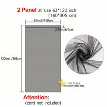 Mosquito Netting Curtain For Outdoor - Heavy-Duty Bug Proof Screen For Patio, Gazebo, Pergola - Easy Install, Weather-Resistant Semi-Transparent Mesh Curtains Keep Insects Out (Cord Not Included)