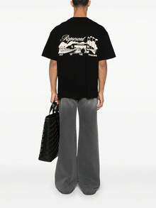 200g Cotton T-Shirt 2025 Men's New Short-Sleeved Cotton Vacation Pattern Short-Sleeved Crew Neck Matching Look