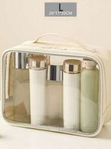 Transparent Toiletry Bag, PVC Material Waterproof Wear-Resistant Minimalist High-End Travel Portable Storage Pouch, Large Capacity Skincare Organizer Wash Bag Toiletry Travel Bag Makeup Storage Beach Beach Bag Vacation Holiday Essentials School Supplies Travel Essentials Ladies For College Dorm Bathroomsummer Back To School School Stuff Bag For School Wash Bag Travel Waterproof Toiletry Bag