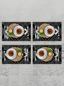 1/2/4/6/8 件优雅波西米亚几何餐垫 - 可机洗，装饰性强，适合节日餐桌