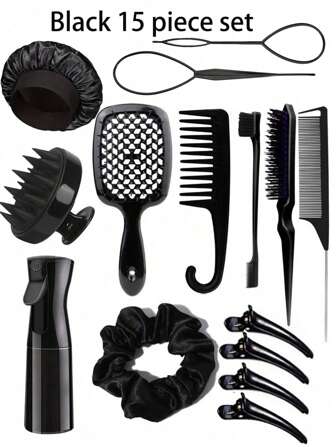 15 Piece Hair Styling Brush, 3/13 Pieces Hair Combs, Pointed Tail Combs, Rat Tail Combs, Edge Brushes, Hair Brushes, High-Pressure Spray, Hairpins, Hair Rings, Wide Tooth Combs, Bath Caps, Hair Braiders, Suitable For All Kinds Of Hair Styles, Back To School, Travel Holiday Essentials, Hair Accessories For Women,Brush,Hair Brushes,Edge Brush,Brush Hair,Hair Comb,Comb Hair,Detangling Brush,Ball Brush,Mini Hair Brush,Hair Brush Set,Wooden Comb,Hair Brush, Brush, Comb, Slick Back Brush, Hairbrush, Edge Brush, Brush Hair, Hair Comb, Hair Brush Set, Comb Hair, Mini Hair Brush, Detangling Brush, Hair Brushes, Hair Products, Hair Tools, Hair Stuff, Hair Care, Curly Hair Brush, Barber, Barber Accessories, Hairdressing Equipment,Travel Essentials,Hairstyle,Hairdressing
