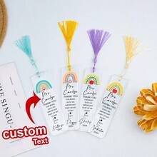 1pc Customized Personalized Acrylic Bookmark Content,End-Of-Year Gift For Teacher, School Enrollment Gifts, School Enrollment Gifts, School Introduction Gift, Back To School,First Day Of School Gift Idea,Cartoon Pattern, Teacher Appreciation Gifts Thank You Gifts For Women Acrylic Book Marks With Tassels For Book Lovers Teacher Tutorfruit Pattern - Tassel Bookmark - View 1