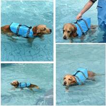 Reflecterend hondenreddingsvest, verstelbaar, zomers, zwemvest voor grote honden, surfen, zeilboot, verbeterd drijfvermogen, reflecterend hondenreddingsvest voor veilig spelen in het water en op zee