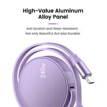 NNBILI 二合一 240W USB C 转 Type C 快速充电 USB C 双头伸缩数据充电线 兼容 iPhone15 16 Pro Max 兼容三星 兼容小米 适用于笔记本电脑手机 兼容 16、16 Pro Max、15、15 Plus、15 Pro、15 Pro Max，兼容 Redmi，兼容 OnePlus 充电器 - 彩色 - 查看 5