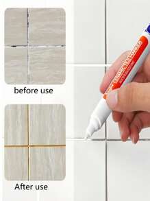 Porcelain Tile Grout Pen, Bathroom & Kitchen Tile Crack Cleaner, Waterproof Mold-Proof Tile Repair