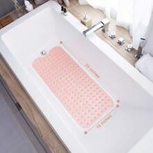 New Bathtub Mats For Shower Tub, Extra Long Non-Slip 39 X 16 Inch Bath Mat  Drain Hol And Suction Cs, BathMat For Bathroom  Hine Washable (Clear Coral Pink)