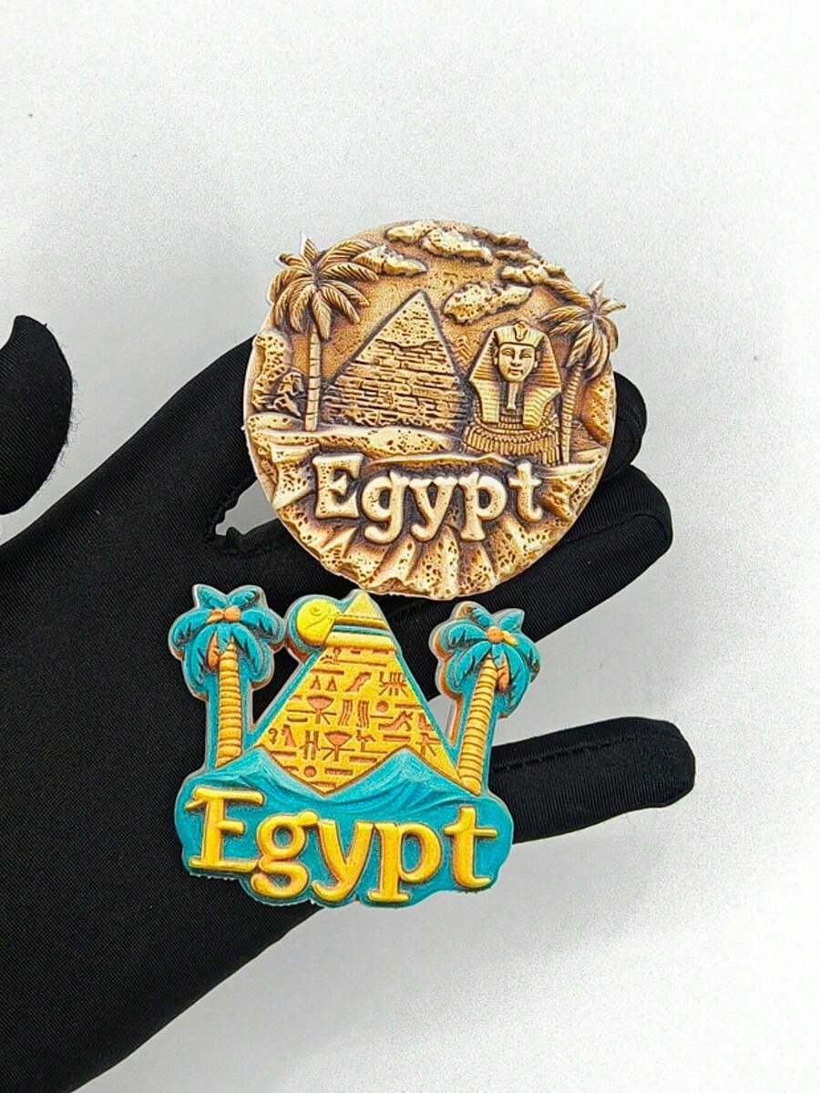 1PC Egyptian Pyramids 3D Refrigerator Magnets, Sphinx, Pharaoh Statue World Famous Cultural Heritage Tourism Fridge Magnets Souvenirs, Home Decorations, Kitchen, Room, Home, Party Decoration Magnets