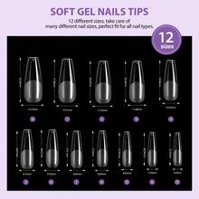 Gel X Nail Kit 500pcs Long Coffin Nail Tips With 15ml Nail Glue Gel Electric Nail Drill Machine UV Nail Lamp