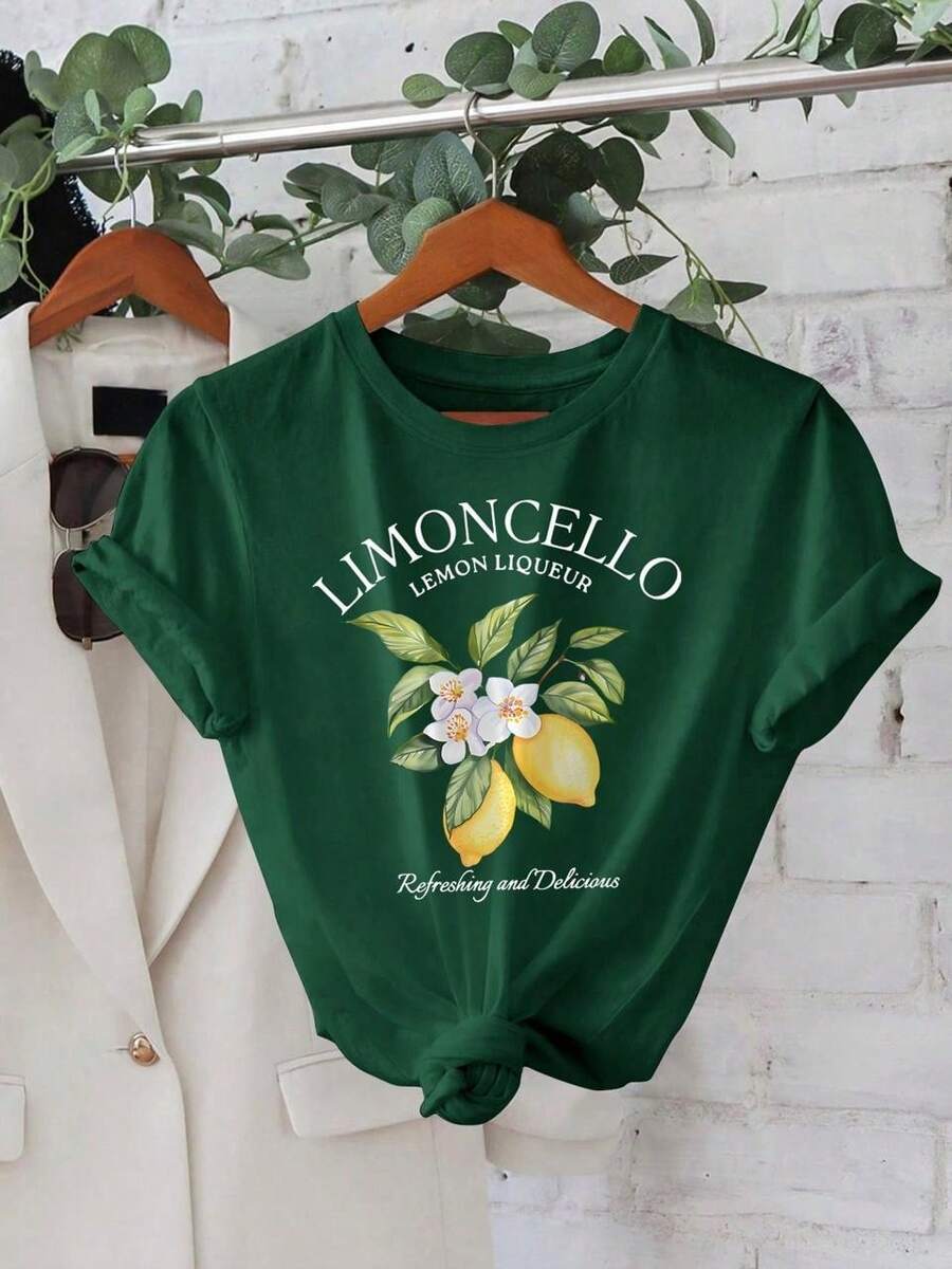 PLAYERA DE DAMA CON ESTAMPADO DE LIMONCELLO IDEAL PARA GYM O CASUAL - Verde - Ver 1