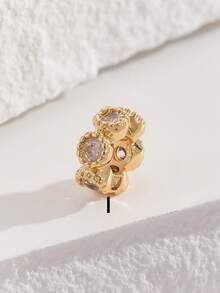 1pc Copper Gold-Plated Color-Preserving Purple Rhinestone Inlaid Spacer Bead Barrel Bead Crystal Pearl Bracelet DIY Accessory Loose Parts - Yellow Gold - View 12
