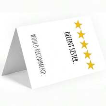 Humorous Sister Birthday Card With 5-Star Rating System - "Decent Sister. Would Recommend." Funny Greeting Card For Sisters, Friends, Family - Perfect For Birthday Celebrations & Gifts, Funny Birthday Cards - Multicolor - View 8