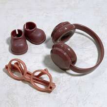 3pcs Doll Plastics Headphones Glasses Shoes, Compatible With Labubu Dress Up Accessories - Multicolor - View 7