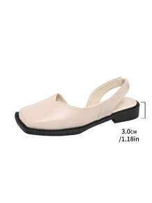 2025 Vintage Minimal Design Sandals, Low-Heel Closed-Toe Roman Sandals For Teenage Girls, Suitable To Pair With Skirts In Summer