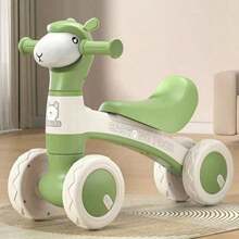 Kinder Laufrad Alpaka 4-Rad Balancierwagen, Lauflernrad für Kleinkinder 1-3 Jahre Laufhilfe