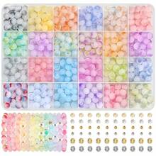 360 Pcs 8mm Multicolor Glass Beads For Jewelry Making Bead Kit Set With Organizer Beads For Bracelets Necklaces Earrings Crafts Making Handmade DIY Spacer Beads (Random Colors Matching) - Gradient - View 8
