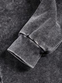 Autumn And Winter "It Is What It Is" Pattern Men's Hooded Sweatshirt Top, Slightly Elastic Fit Washed And Distressed Cotton Black Long-Sleeved Cardigan Zipper Sweatshirt, Outdoor Daily Casual Jacket