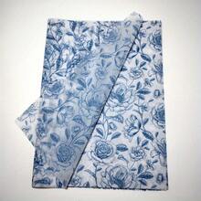 10/50/100pcs Blue Floral Rose Pattern Gift Wrapping Tissue Paper, Suitable For DIY Crafts, Party Favor Packaging, Bouquet Wrapping, Shoe & Apparel Moisture-Proof Packaging, Wine Bottle Cushioning, Holiday & Birthday Gift Wrapping Decor