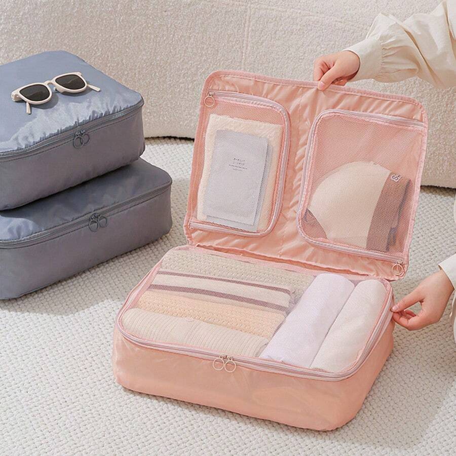 Organizador de viaje 3 en 1 - Bolsa para ropa interior y lencería, bolsas de embalaje de equipaje portátiles y impermeables para accesorios y artículos escolares