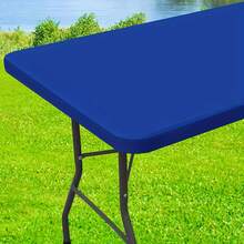 2 pezzi Tovaglia in tinta unita, nera/bianca/rossa/grigia/blu/blu navy, in poliestere elasticizzato - resistente alle pieghe, lavabile in lavatrice, telo da tavola rettangolare per picnic, feste, parco, campeggio e cucina - Multicolore - Visualizzare 22