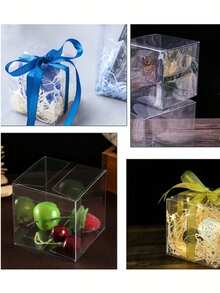 50pcs Transparent Plastic Gift Boxes, 2 Inch Clear PVC Plastic Boxes, Macaron Cake Candy Soap Individual Packaging Boxes, Suitable For Wedding Party, Wedding, Birthday Gift Packaging, Party Favors, Small Business Thank You Gift Boxes (50pcs/10pcs) - Transparent - View 10