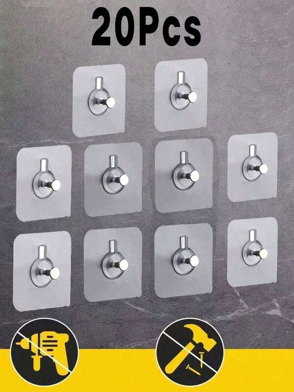 10 pièces/30 pièces Crochets adhésifs invisibles sans clou pour accrocher des cadres, tableaux, horloges