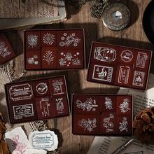 22pcs Leaf Series Planner Stamps, Lotus Rubber Stamp Set With Wooden Handle, Assorted Sizes 1cm, 2cm, 5cm, 10cm, Floral Patterns, Great For Christmas, Spring, Birthday Gifts To Family And Friends - Multicolor - View 8