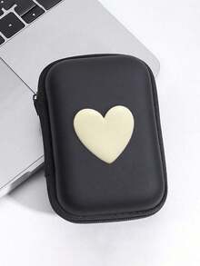 迷你数码收纳包 - 完美收纳U盘、硬盘、耳机等！EVA心形设计，防震拉链，适合收纳耳机、数据线、充电器等。居家、旅行、健身、露营、度假、日常使用、约会、节日、返校、假日旅行必备。 - 彩色 - 查看 5