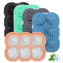 Ice Cube Tray - Rose Ice Cube Tray With Lid, 3-Cavity Silicone Rose Ice Cube Tray And 3 Diamond Ice Ball Maker, Easy Release Large Ice Cube Molds, Suitable For Chilling Cocktails, Whiskey, Tea - Multicolor - View 1
