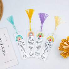1pc Customized Personalized Acrylic Bookmark Content,End-Of-Year Gift For Teacher, School Enrollment Gifts, School Enrollment Gifts, School Introduction Gift, Back To School,First Day Of School Gift Idea,Cartoon Pattern, Teacher Appreciation Gifts Thank You Gifts For Women Acrylic Book Marks With Tassels For Book Lovers Teacher Tutorfruit Pattern - Tassel Bookmark - View 7