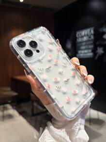 粉色蝴蝶花卉图案设计手机壳适用于 Apple 14/13 Pro Max/12 Pro/11/Xr/Xs/7/8 Plus、S10/S22/A12/A50/A52/S24/A135G - 耐用 TPU 材质气垫