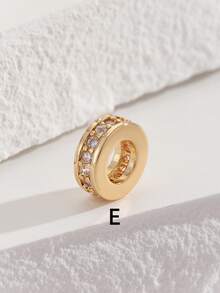 1pc Copper Gold-Plated Color-Preserving Purple Rhinestone Inlaid Spacer Bead Barrel Bead Crystal Pearl Bracelet DIY Accessory Loose Parts - Yellow Gold - View 7