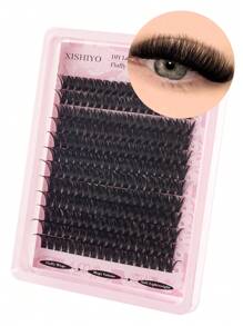 408/216/192pcs/DIY Mink Eyelash Extensions, 80D/100D Fluffy Individual Lash Extensions For Volume, 5D Effect 0.07mm Curly Dramatic Eyelash Extensions 8-16mm Mixed Tray, Makeup Tools, Bulk Personal Lash Extensions Suitable For Daily Makeup And Role Play, Reusable