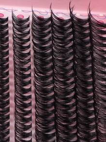 240 szt. pojedynczych rzęs typu D Curl z klejem i uszczelnieniem, miękkie i naturalnie wyglądające, puszyste sztuczne rzęsy do codziennego noszenia, gęste, powiększające oczy, zestaw do przedłużania rzęs, 40D + 50D + 60D / 60D + 80D + 100D, tacka na rzęsy w różnych stylach do makijażu, na imprezy, wesele, podróże, zestaw do kępek rzęs o mieszanej długości 10-16 mm, rzęsy, sztuczne rzęsy