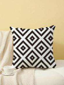 2 fundas de cojín bohemias para exteriores de 45,72 cm x 45,72 cm, fundas decorativas de tiro en blanco y negro para muebles de patio, jardín, porche - con cremallera, lavables a máquina, de poliéster, cojines para sofá