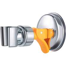 1 pièce Support ajustable pour pomme de douche, support mural de salle de bain en chrome avec forte ventouse, support universel monté au mur pour pomme de douche à main, sans perçage requis