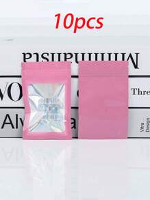 100/10 pièces Sacs refermables, sacs de conservation alimentaire à fenêtre transparente, sacs à bonbons, sacs à gomme, sacs en feuille d'aluminium, sacs d'emballage de cadeaux de fête. Pack de sacs refermables holographiques, sacs de conservation alimentaire en aluminium, sac en mylar à fermeture éclair pour l'odeur, pochette plate en plastique pour les faveurs de fête, la nourriture, les bonbons, les bijoux, le brillant à lèvres, disponibles en plusieurs tailles et couleurs