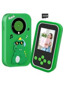 Juguete de smartphone para niños con pantalla IPS de 2,4'' y cámara dual, teléfono de aprendizaje educativo para niñas y niños de 3 a 10 años, incluye juegos, reproductor de música, reloj despertador y funda de silicona suave, regalo perfecto para Navidad y cumpleaños (con tarjeta de 32GB)