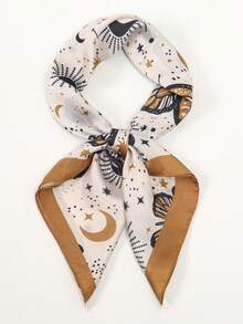 1 Khăn vuông hoa đơn giản 70cm, Băng đô thời trang phong cách Bandana mùa xuân mới, Dây thắt lưng, Phụ kiện tóc, Khăn quàng cổ đa năng cho nữ khi mặc váy - Nhiều màu - Xem 5